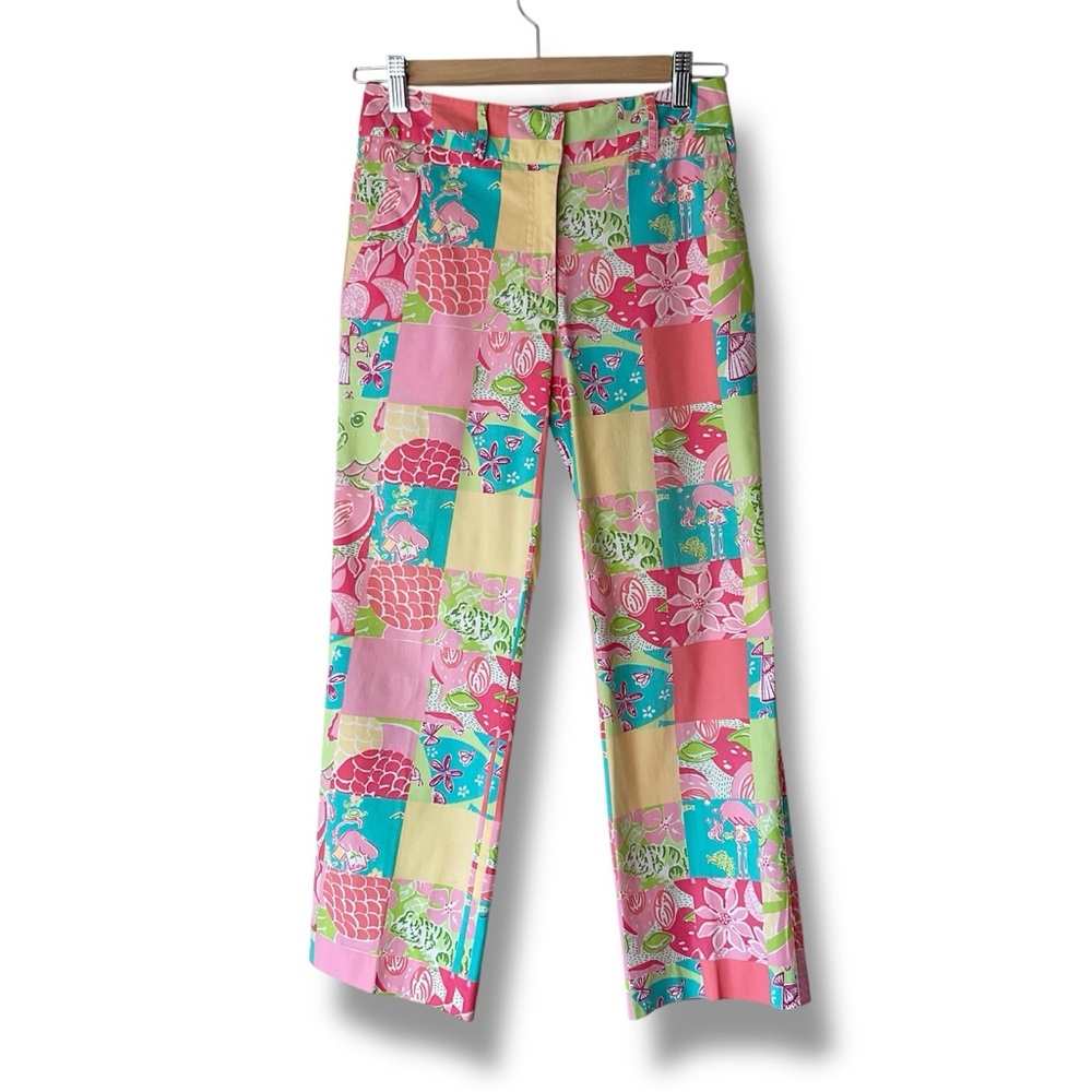 Lilly Pulitzer Vintage ‘90’s Patchwork Cropped Pants Size 0 - Picture 1 of 13